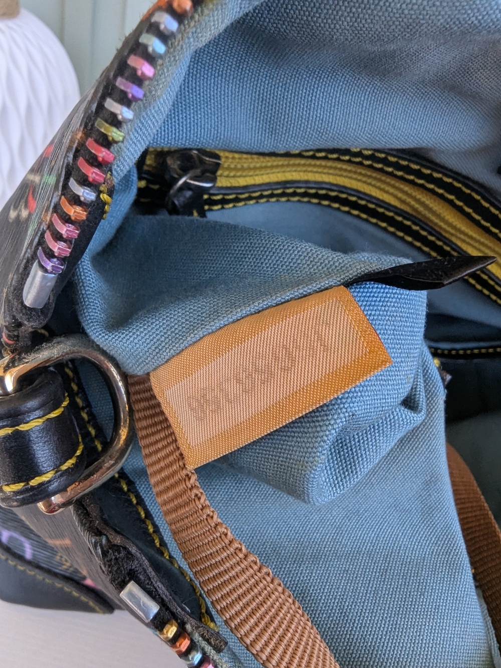 Dooney & Bourke Black Multicolor Logo Satchel - Picture 14 of 14
